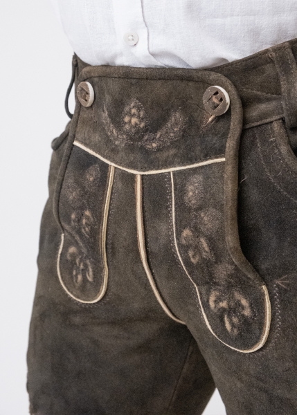 Lederhose "Reinheitsgebot" - dunkelbraun